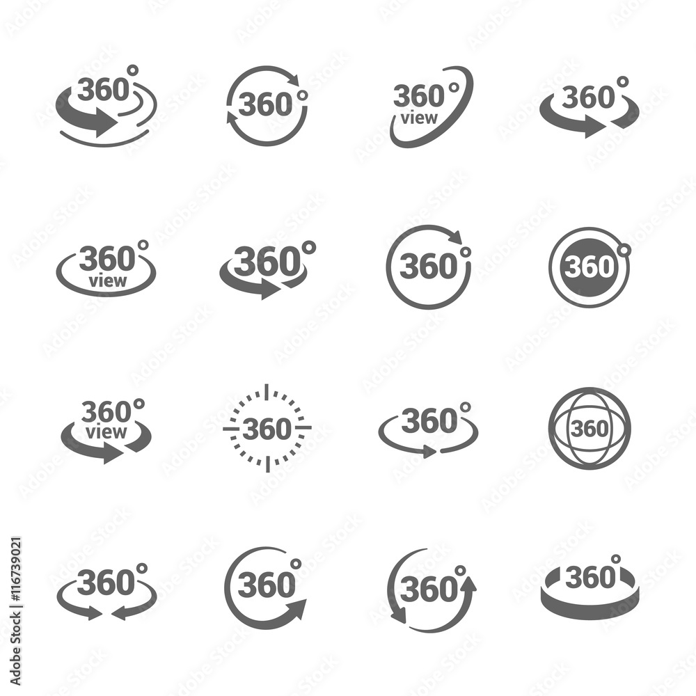 Icons 360 Degree View - obrazy, fototapety, plakaty 