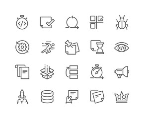 Wall Mural - line agile development icons