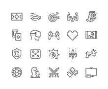 Line Games Icons
