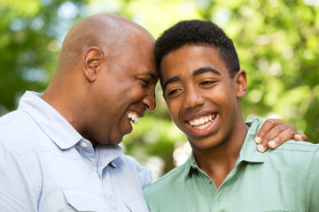 Wall Mural - African American father and son