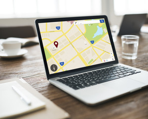 Wall Mural - map location information web layout concept