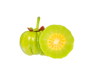 Wall Mural - Garcinia cambogia fresh fruit, isolated on white. Fruit for diet