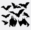 Bat animal silhouette. good use for symbol, logo, web icon, mascot, sticker design, sign, or any design you want.