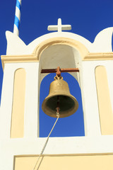 Wall Mural - santorini church orthodox bell