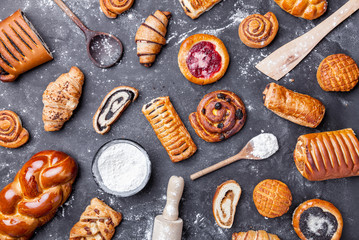 Wall Mural - Delicious and sweet seasonal pastry background