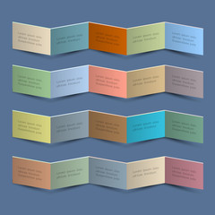 Wall Mural - colored origami paper banners with shadows and place for text