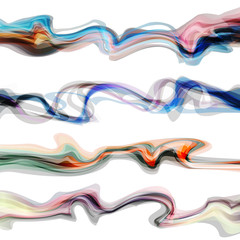 Wall Mural - set of abstract colorful waves