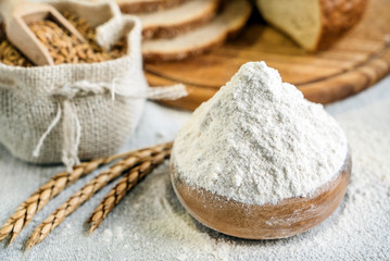 Wall Mural - wheat and flour on the table