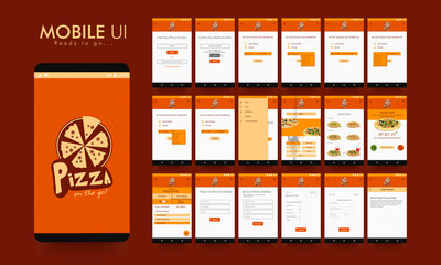 Canvas Print - Online Food Order Mobile App UI, UX and GUI.