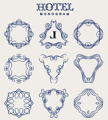 Wall Mural - set of elegant monogram design. vector illustration.