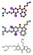 © molekuul.be - Amiodarone antiarrhythmic drug, chemical structure.