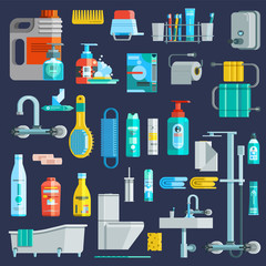 Poster - Flat Colored Hygiene Icons Set 