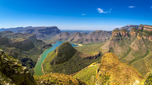 Republic Of South Africa - Mpumalanga Province. Blyde River Canyon (the Largest Green Canyon In The World, Fragment Of The Panorama Route) And The Three Rondavels (three Dolomite Peaks On The Right)