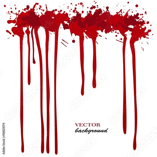 Cuadros en Lienzo Vector red Ink stain, blots and splashes