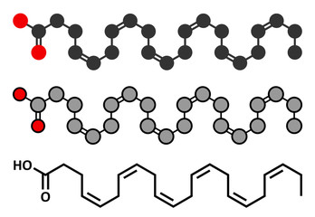 Poster - Docosahexaenoic acid (DHA, cervonic acid) molecule. 