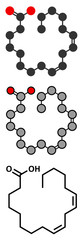 Wall Mural - Linoleic acid (LA) molecule. Omega-6 polynsaturated fatty acid.