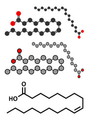 Sticker - Oleic acid (omega-9, cis) fatty acid. 