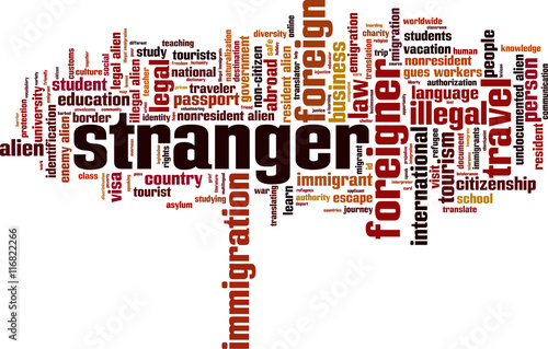 Stranger word cloud concept. Vector illustration Stock Vector  Adobe Stock