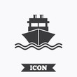 © blankstock - Ship or boat sign icon. Shipping delivery symbol.