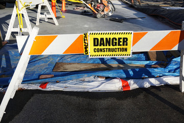 Wall Mural - road block in construction site