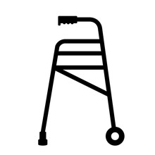 Walker For Disabled Person Isolated Icon Design, Vector Illustration  Graphic 
