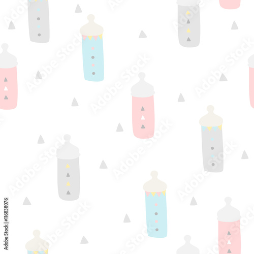 Plakat na papierze fotorealistycznym Baby shower bezszwowe tło