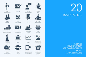 Poster - Set of BLUE HAMSTER Library investments icons