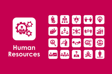 Poster - Set of human resources simple icons