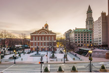 Faneuil Hall And The Boston Skyline