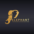 Elephant logo. Logo template suitable for businesses and product names. Easy to edit, change size, color and text.