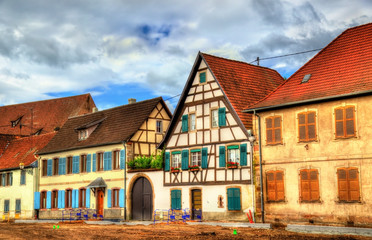 Canvas Print - Traditional Alsatian houses in Molsheim - France