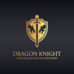 Wall Mural - The Guardian Crest Logo. Dragon logo. Knight logotype