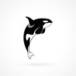 orca whale sign logo emblem on white background