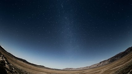 Wall Mural - Fish-eye time-lapse of the night sky.