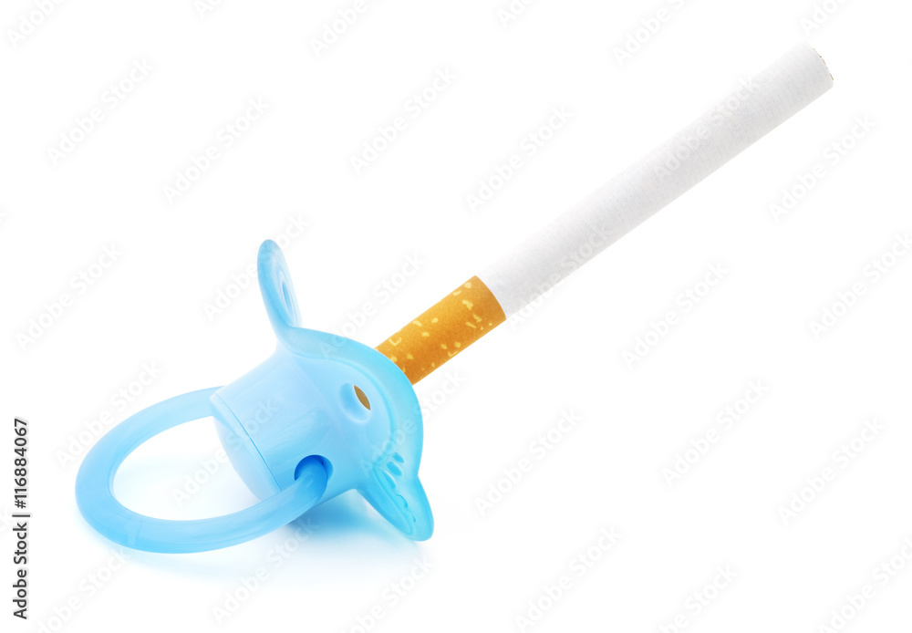cigarette pacifier pacifier cigarette Stock Photo