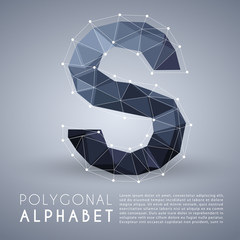 Modern Polygonal Alphabet : Vector Illustration