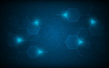 Abstract Hexagon Pattern Molecular Sci Fi Scientific Design Tech Innovation Concept Background