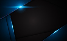 Abstract Metallic Blue Black Frame Design Innovation Concept Layout Background