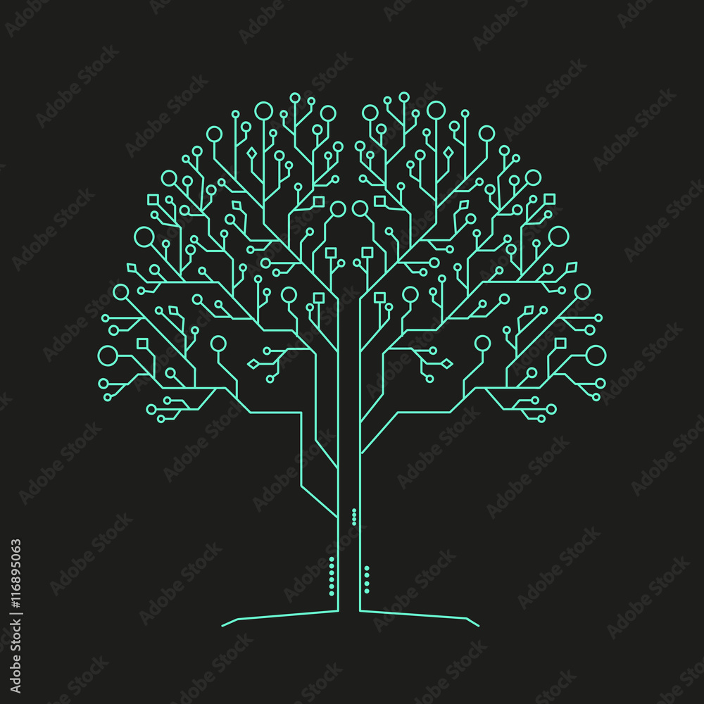 Technology tree of life background for business