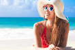 © el.rudakova - portrait of glamorous long haired woman at beach