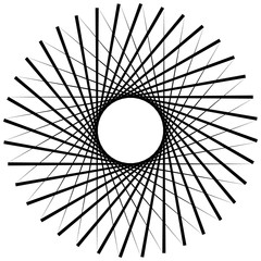 Leinwandbilder - Circular element made of radial lines. abstract geometric shape