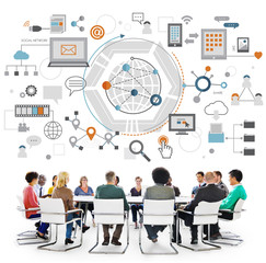 Wall Mural - global communication digital device information concept
