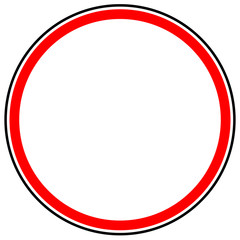 Sticker - Generic red prohibition, restriction sign. Road sign with empty