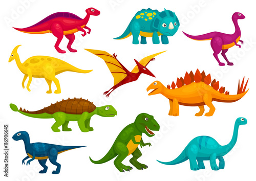 Dinosaurs cartoon collection. Vector animals Wallpaper Mural