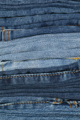 Sticker - stack of folding  jeans for pattern and background