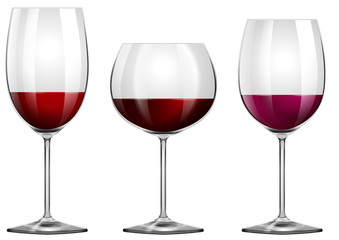 Wall Mural - Three sizes of wine glasses