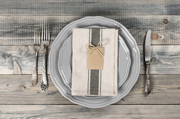 Poster - Table setting in gray