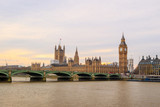 Fototapeta Londyn - Big Ben and Houses of Parliament in London