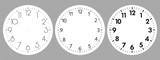 Clock dial vector. Time indication.
