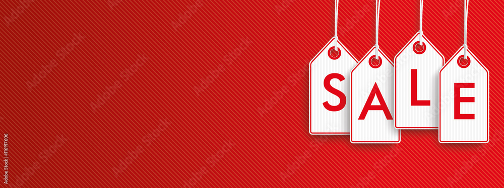 Hanging Price Stickers Sale Header - obrazy, fototapety, plakaty 